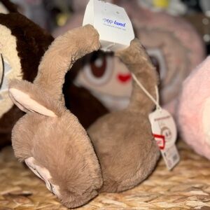POP MART Labubu Warm Fluffy Holiday Plush Earmuffs – New w/ Tags – Authentic